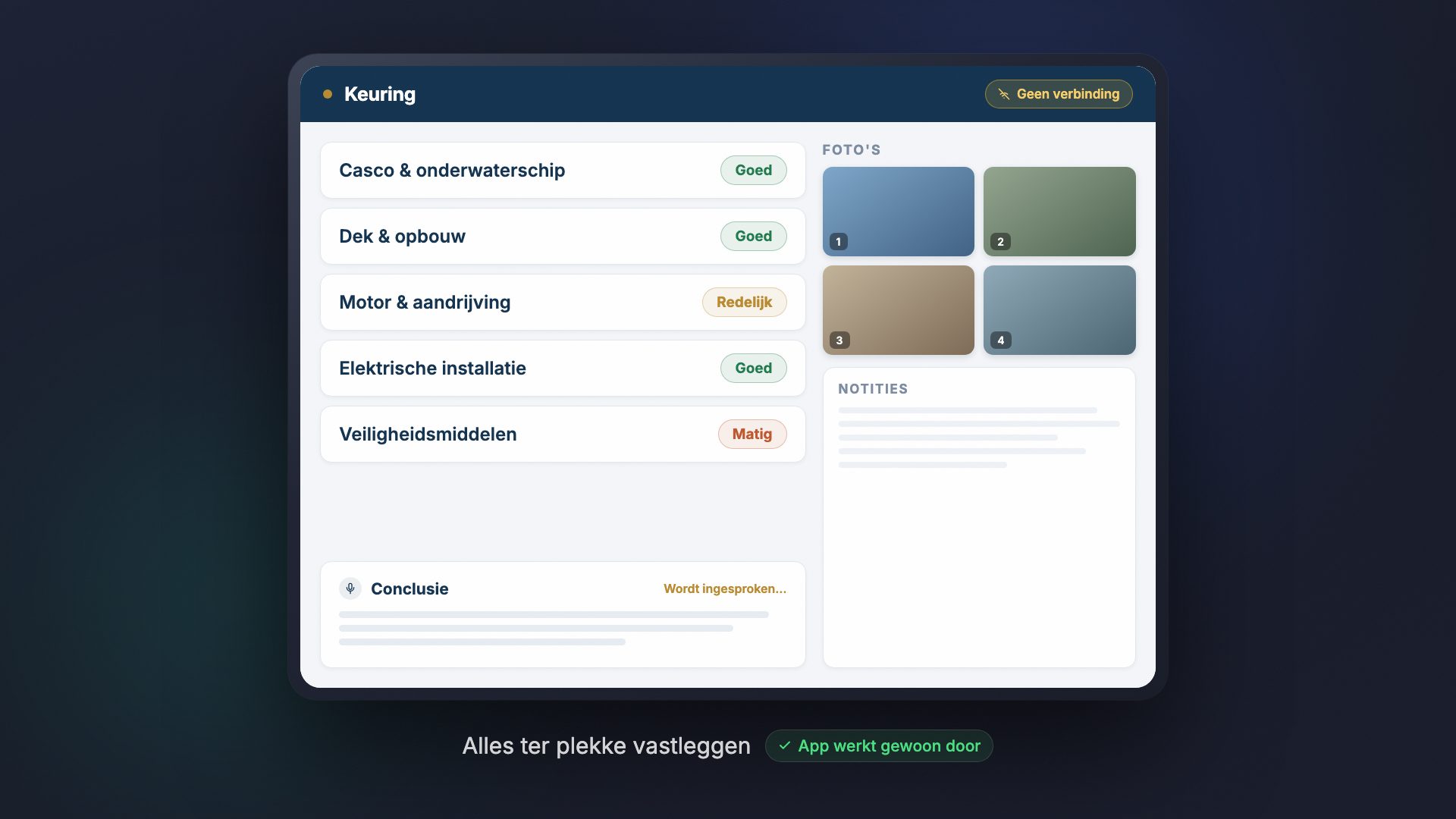 Keuringsapp op de iPad